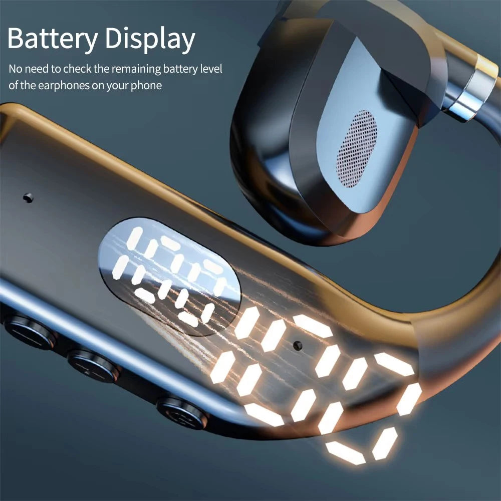 CUGUU Air Conduction Bluetooth 5.3 Headset – Open-Ear, 15H Battery, Rotatable Ear-Hook