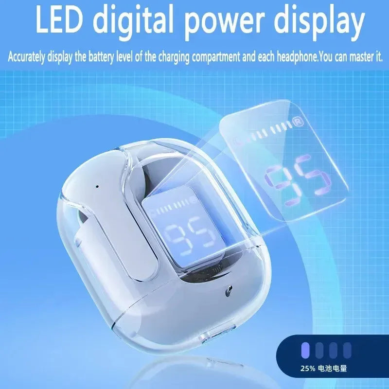 T2 Transparent Bluetooth 5.0 Earbuds – HiFi Stereo Sound & 24H Battery Life