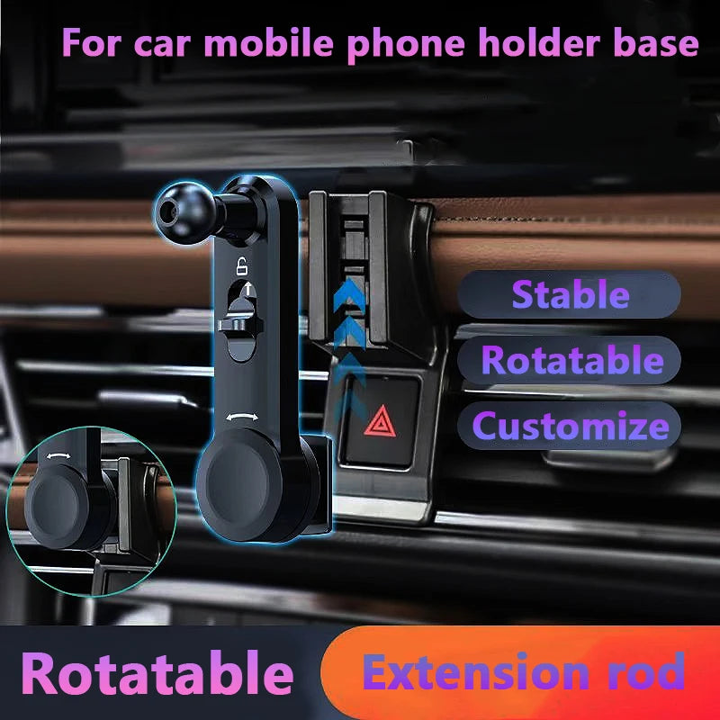 Car Phone Holder Extension Rod – Rotatable Air Vent & GPS Mount Arm