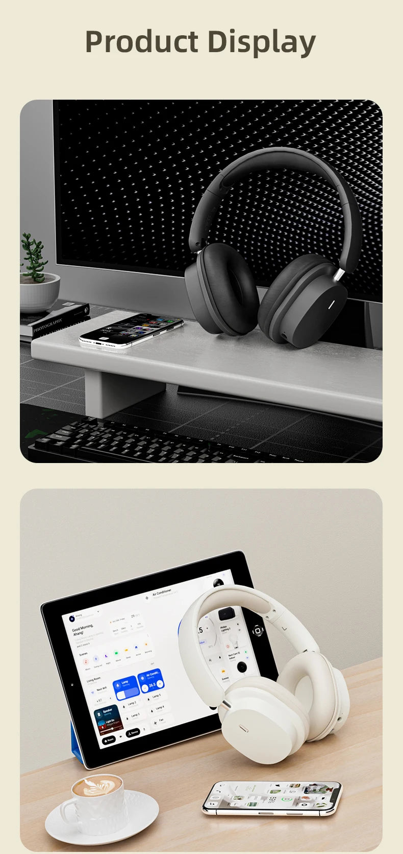 VAORLO Bluetooth 5.3 Headphones – Wireless/Wired with Mic