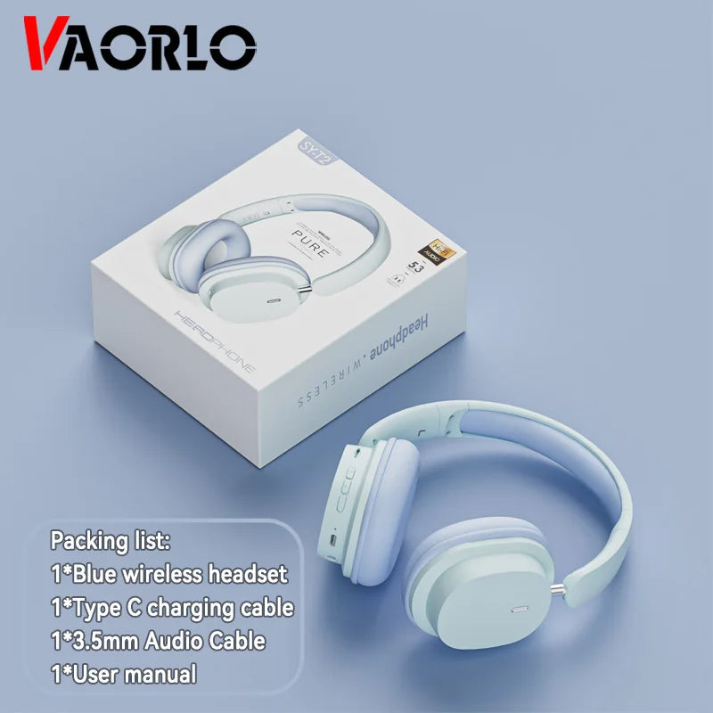 VAORLO Bluetooth 5.3 Headphones – Wireless/Wired with Mic