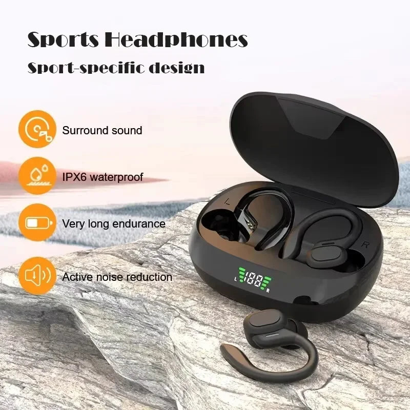 OLEVO Bluetooth 5.3 Ear Hook Earbuds – ANC, IPX6, HiFi Sound