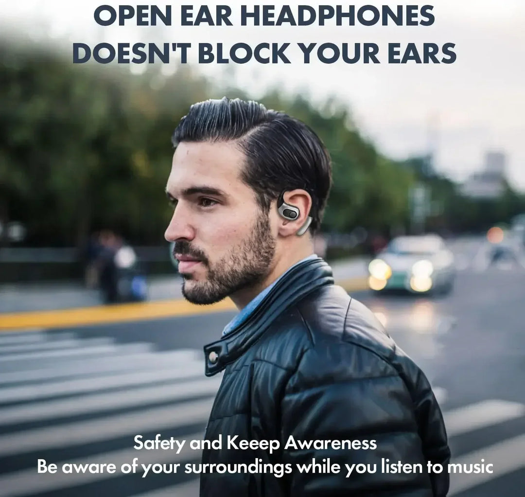 GUJIU Bluetooth 5.3 Ear Hook Headphones – Waterproof & Mic