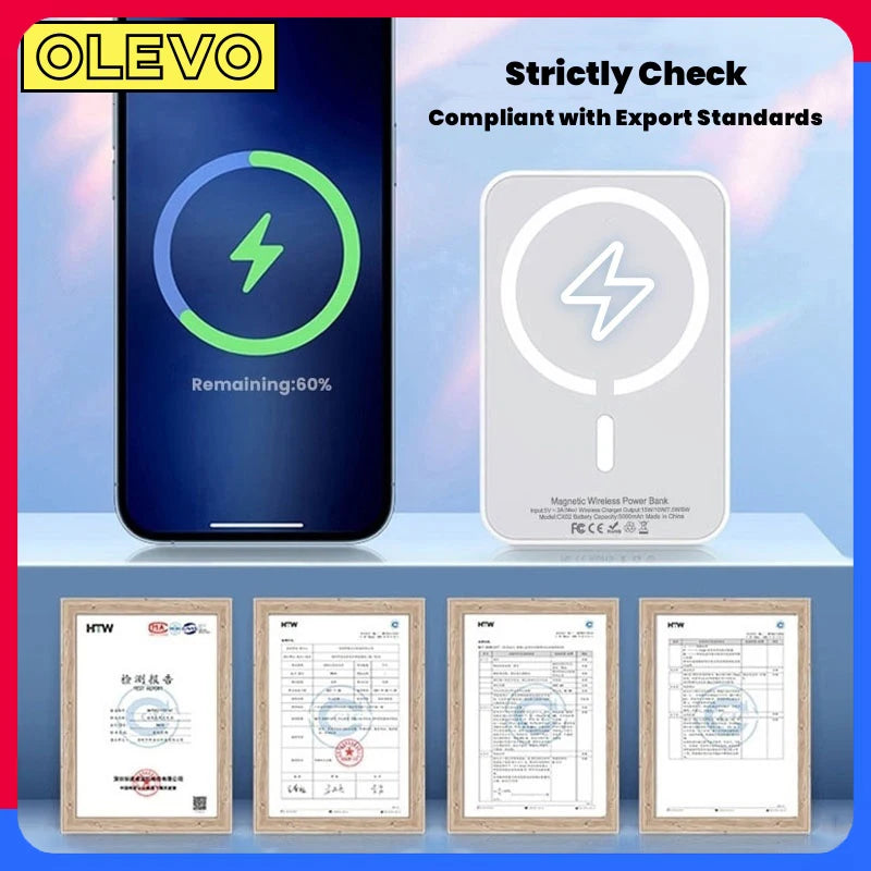 olevo Magnetic Wireless Power Bank | MagSafe Fast Charger