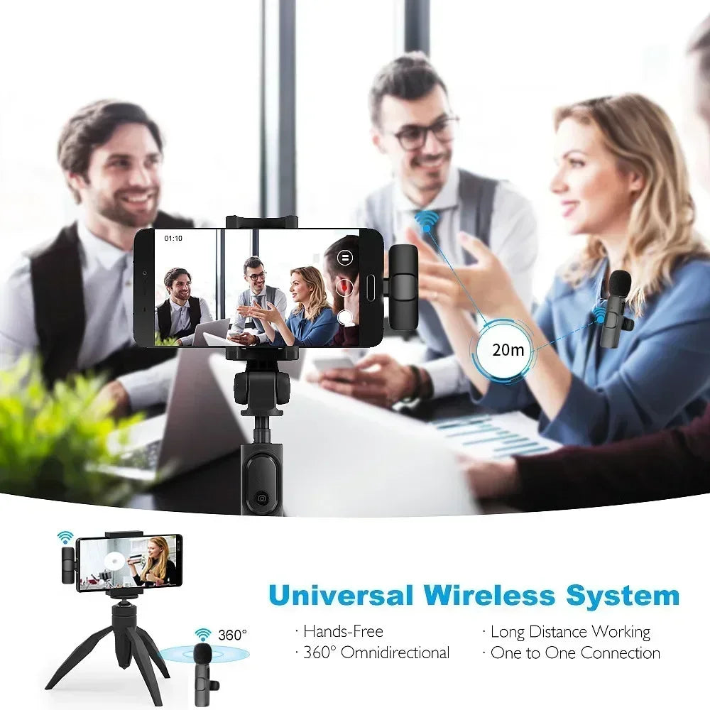 VIKEFON K9 Wireless Lavalier Microphone – Dual-Compatible Bluetooth Mic for iPhone & Android