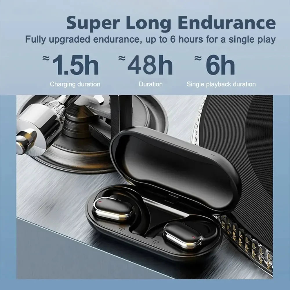 VYOPBC X91 Bluetooth 5.3 Ear Hook Earphones – Noise Cancelling & Mic