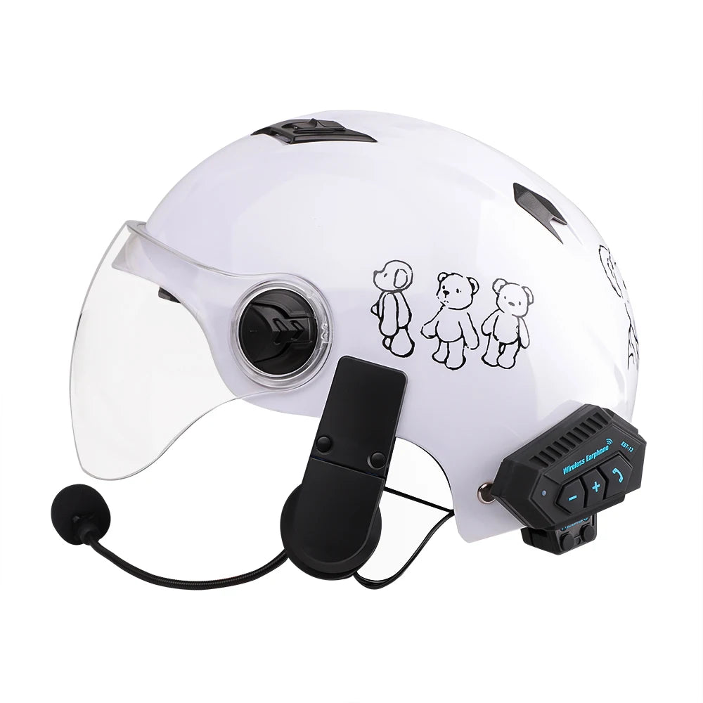 Kebidumei Helmet Bluetooth Headset – Waterproof, Noise Cancelling, 72h Battery