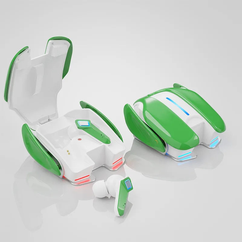 PloutoRich Bluetooth 5.0 Gaming Earbuds – Dual Mode, LED
