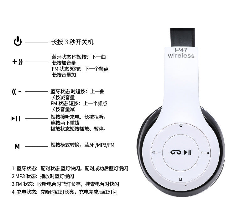 DIXSG P47 Bluetooth 5.0 Over-Ear Headphones – Portable & Waterproof