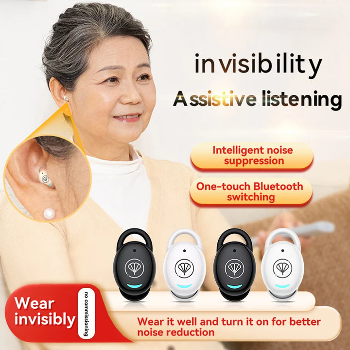 Bluetooth 5.3 Hearing Aids Earbuds – Mini In-Ear Amplifier for Seniors – audio-accessory