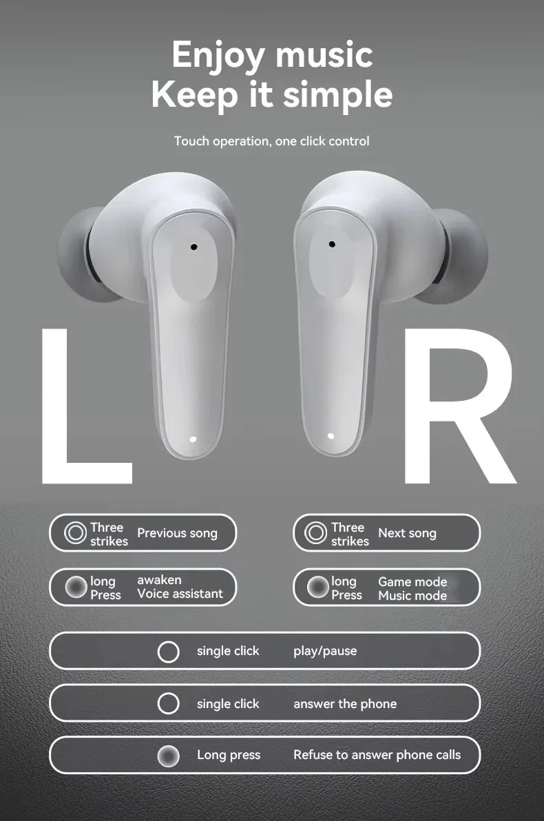 TWS In-Ear Bluetooth Earphones – Noise Cancelling, Wireless