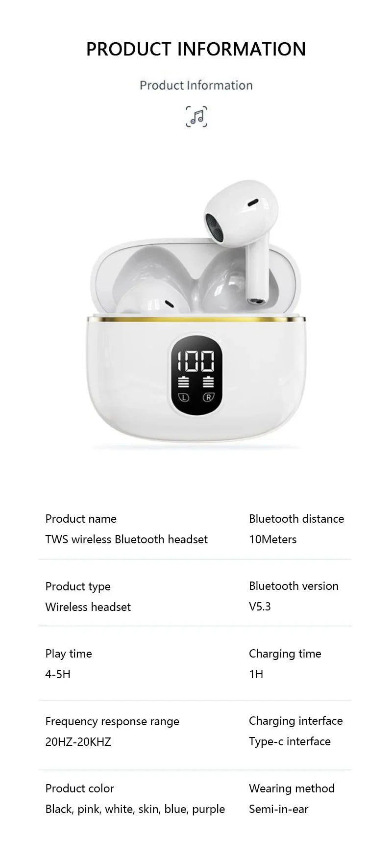 DIXSG TWS Bluetooth 5.2 Earphones – ANC, Touch Control, Low Latency
