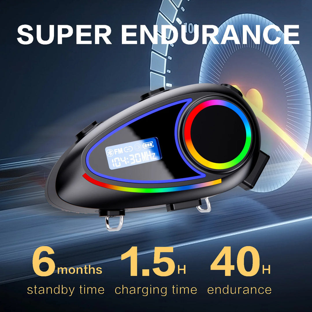 K18 Helmet Headset – Bluetooth 5.4, 500M Intercom, 40H Battery