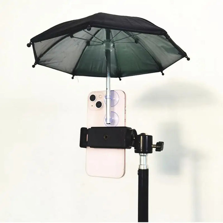 Mini Phone Umbrella Sunshade – Anti-Glare & Rain Shield with Suction Cup – cute-accessory