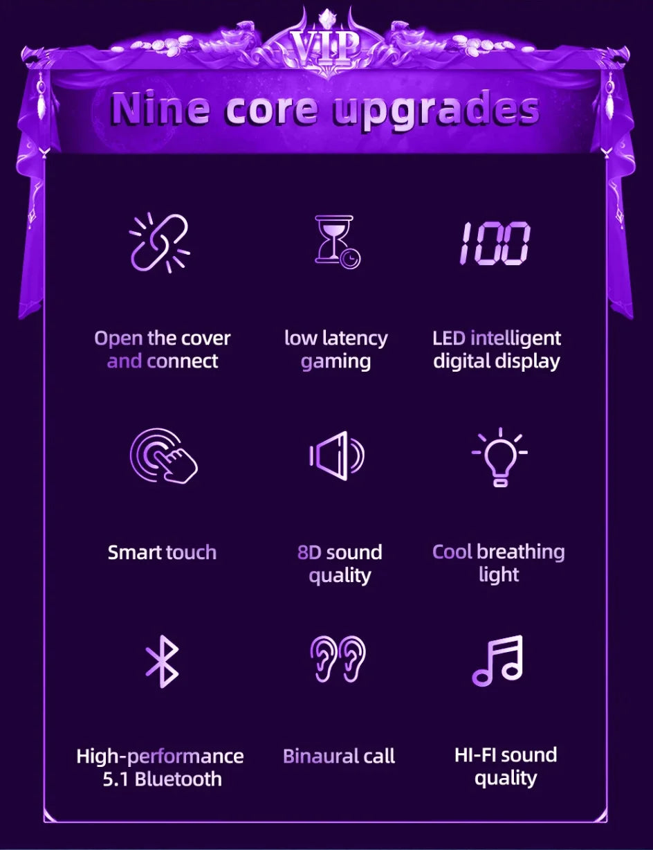 Bluetooth 5.1 ANC Earbuds – Waterproof Gaming & Music