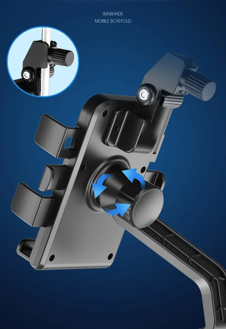 VIKEFON Motorcycle Phone Holder with Rainproof Sunshade – Universal Handlebar Mount