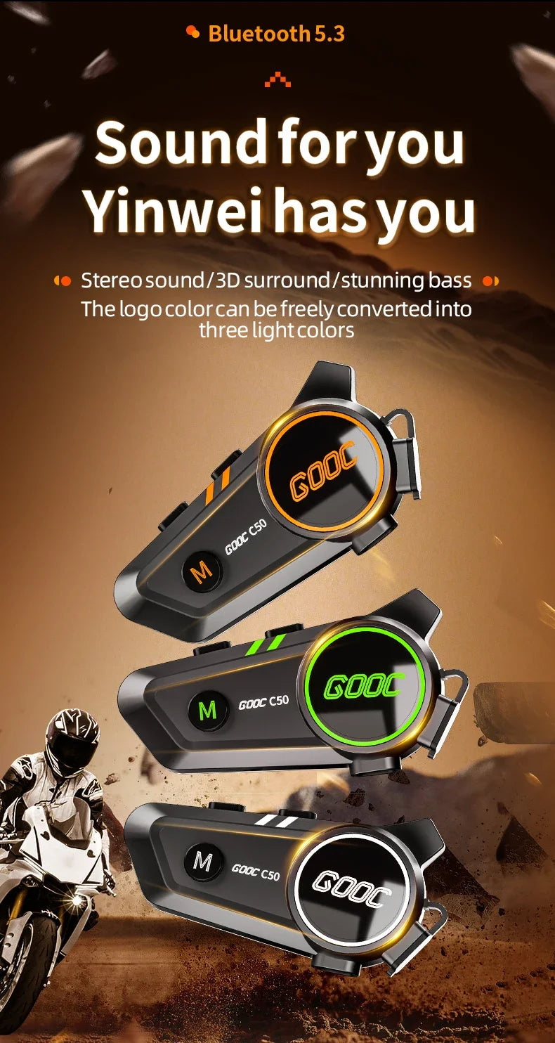 VELEV C50 Bluetooth Helmet Headset – Waterproof, 170H Playtime – audio-accessory