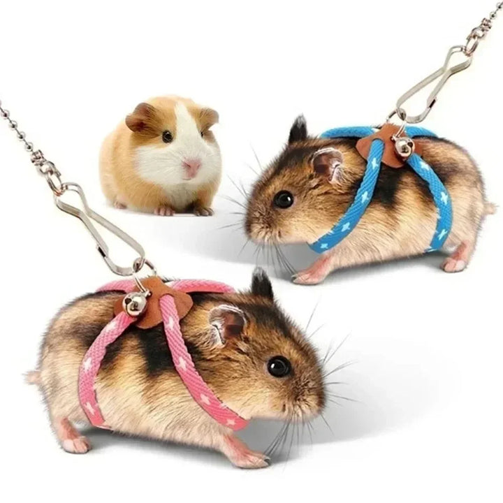 Hamster Harness & Leash – Adjustable Small Pet Lead with Bell