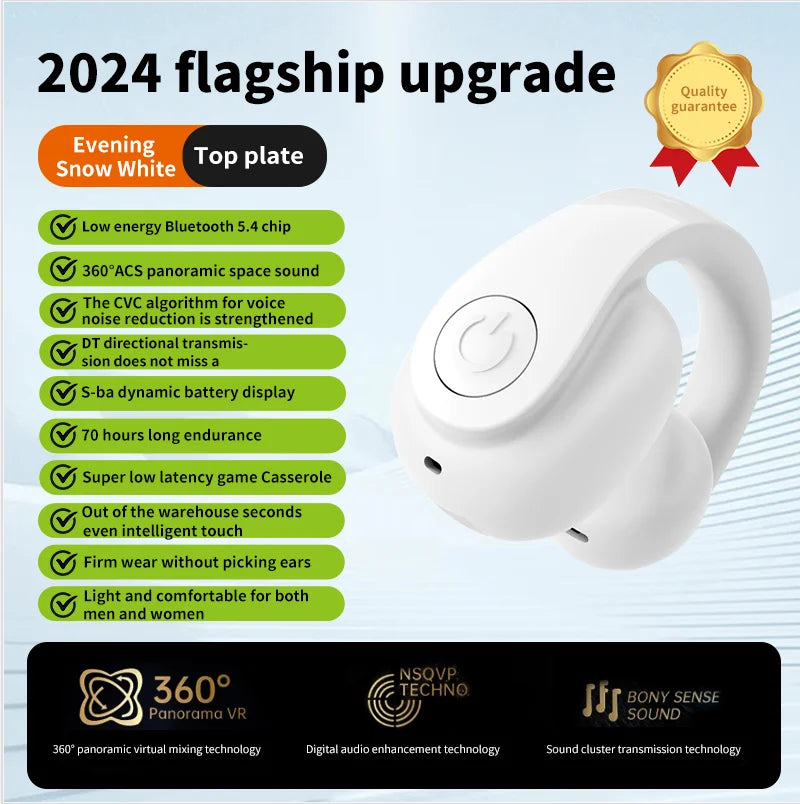 Bluetooth 5.4 Clip-On Sports Earphone – HiFi Wireless