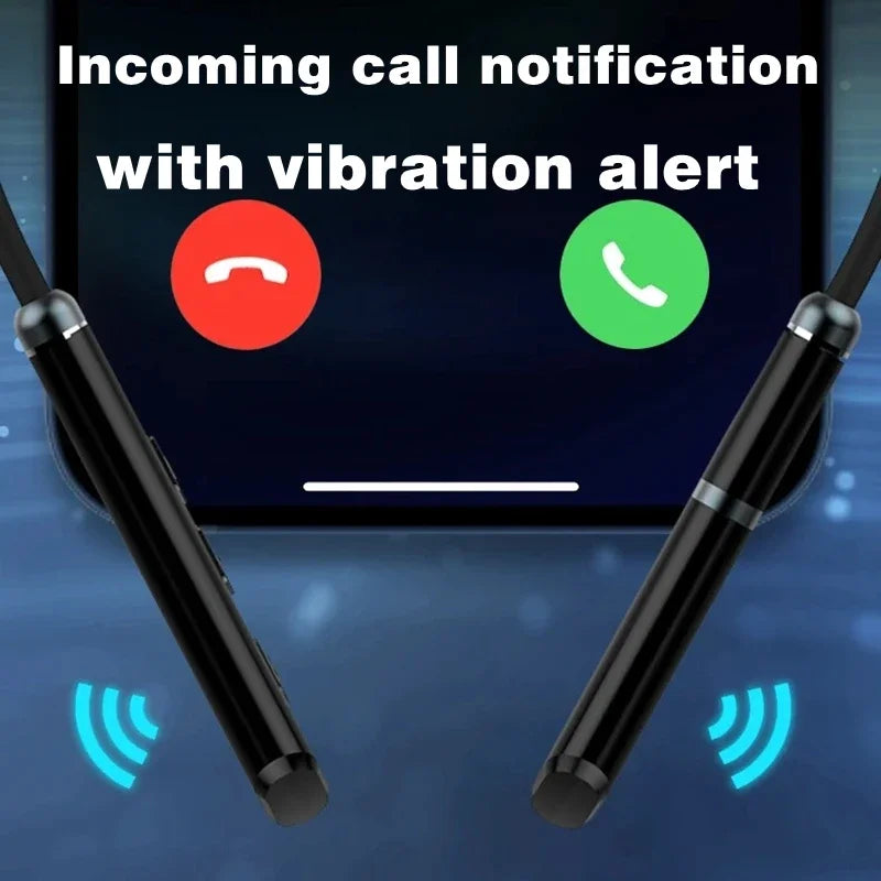 LIUTIANFEI Bluetooth Neckband Headphones – 27h Battery & Vibration Alerts