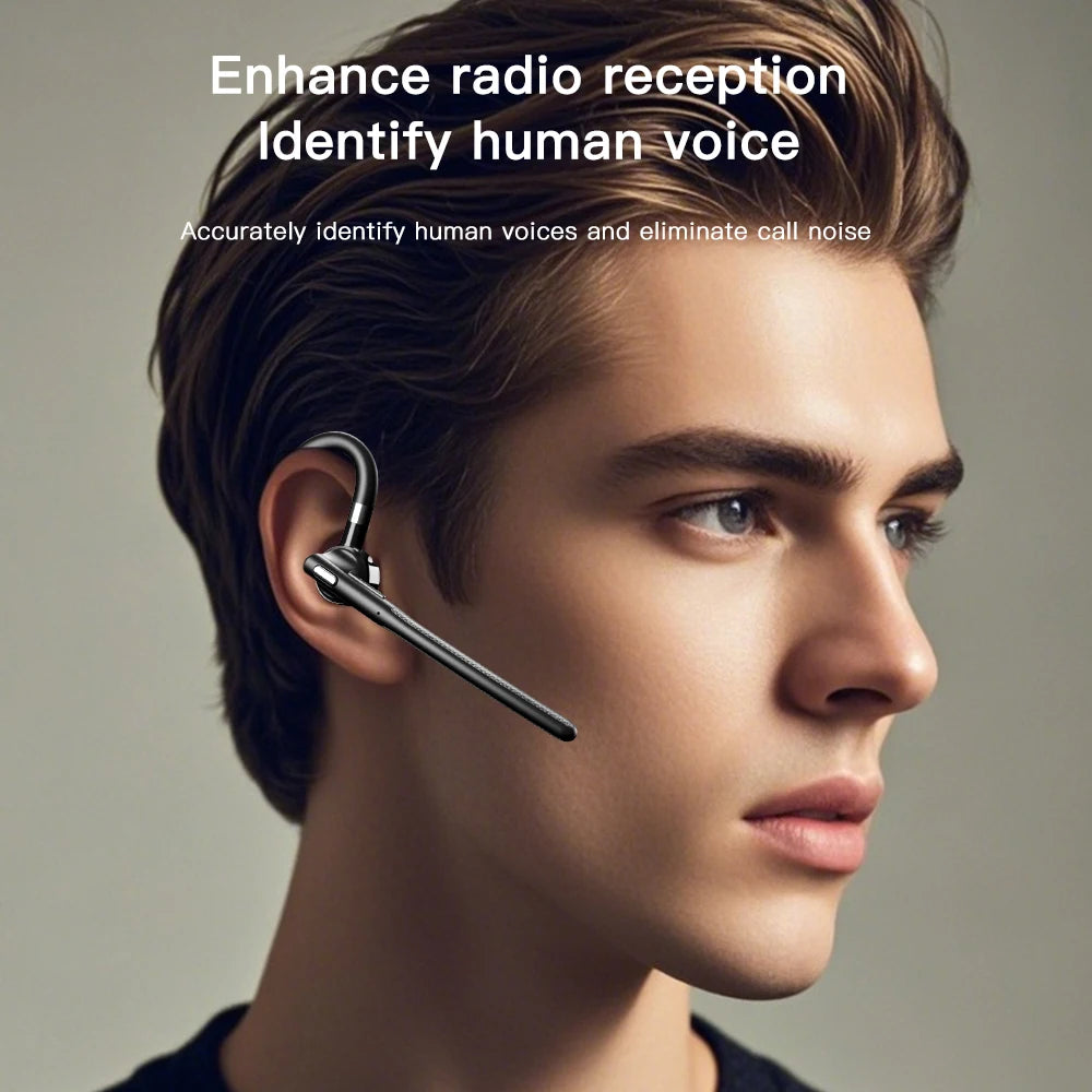 AideeMaster Bluetooth 5.4 Bone Conduction Ear-Hook Headset – ENC Noise Reduction, 48H Battery, LED Charging Case