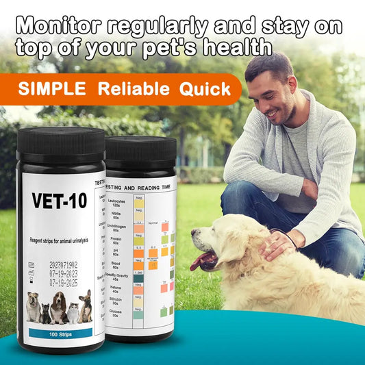 Pet Urine Test Strips – 10 Parameter Dog & Cat Health Check