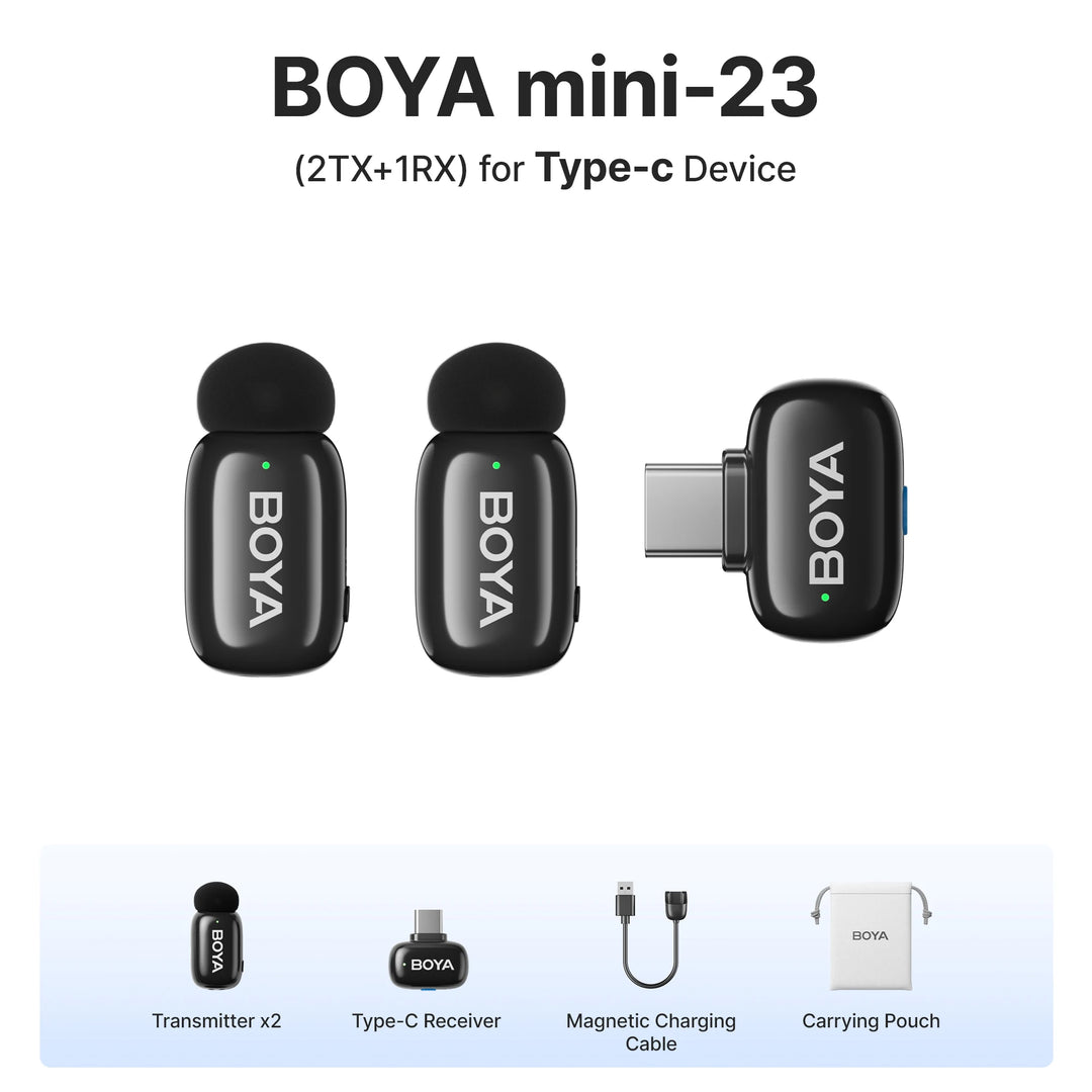 BOYA Mini Wireless Lavalier Mic | iPhone 15/Android/Camera