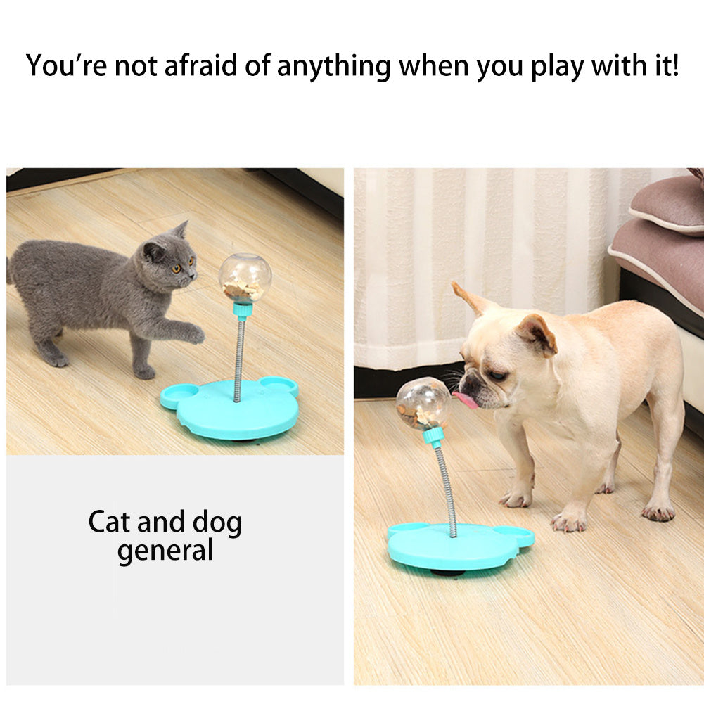 Interactive Toy Feeder for Cats & Dogs – Suction Base with Mint Ball Treat Compartments