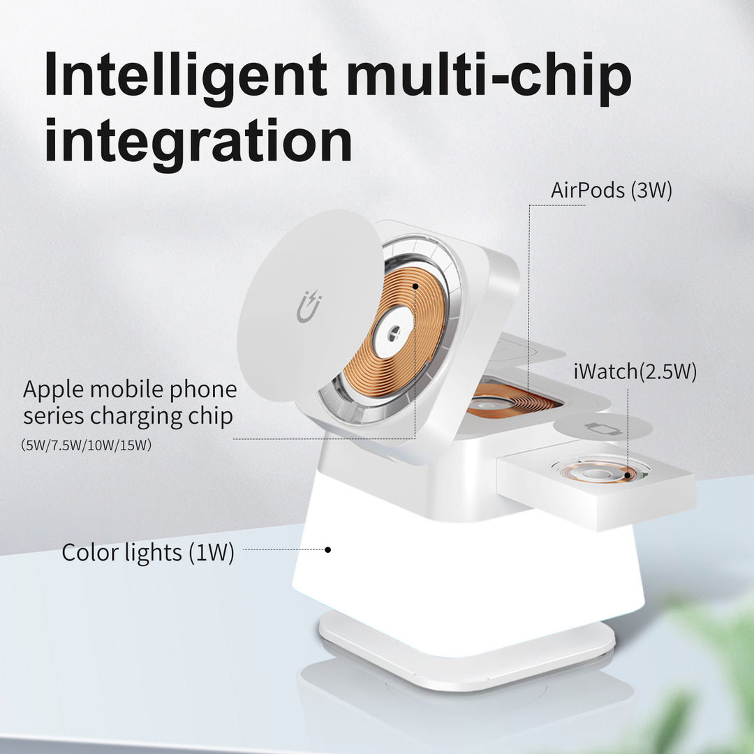4-in-1 Magnetic Wireless Charger – Foldable Charging Station with Night Light – power-bank