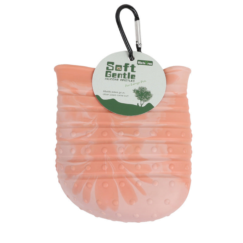 2-in-1 Dog Paw Cleaner & Bath Brush – Portable Silicone Grooming Cup – grooming kit