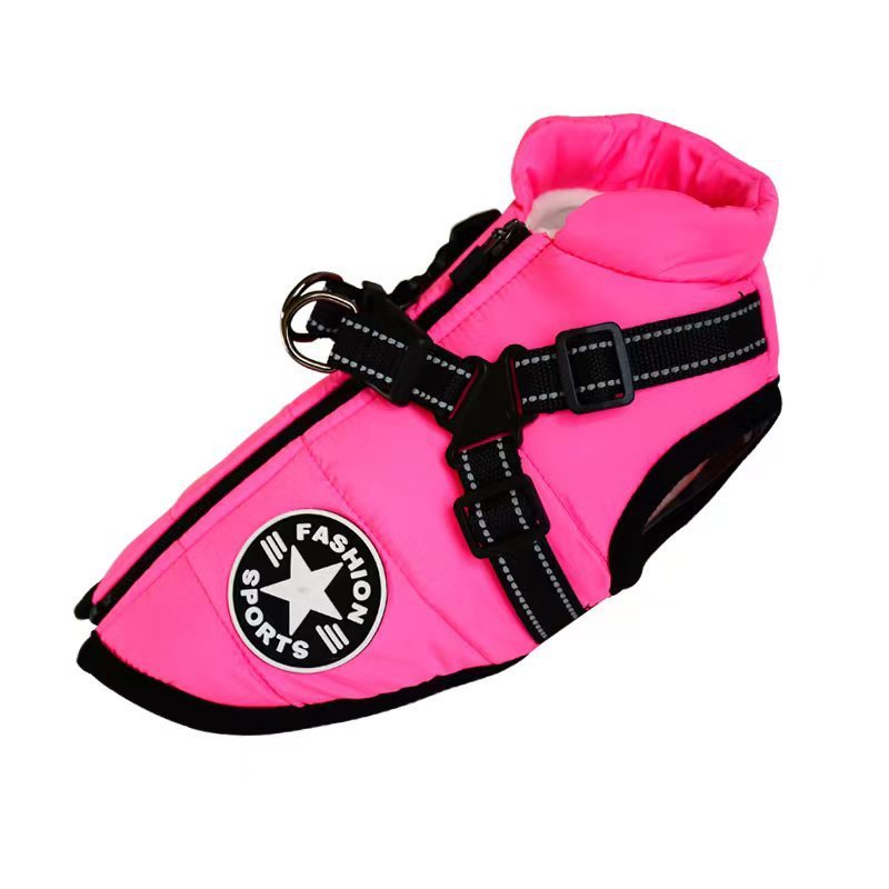 Waterproof Winter Dog Coat with Built-In Harness – Warm & Windproof