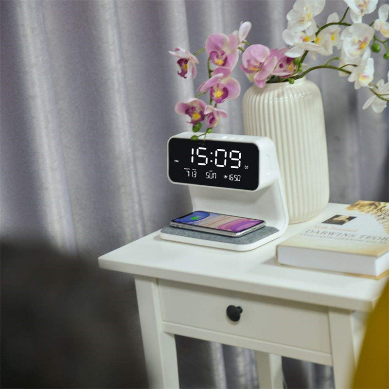 3-in-1 Bedside Lamp | Wireless Charger + Alarm Clock + Light – power-bank