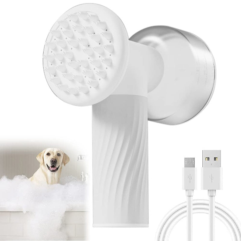 2-in-1 Silicone Pet Bath Brush with Soap Dispenser – Groom & Clean – grooming kit