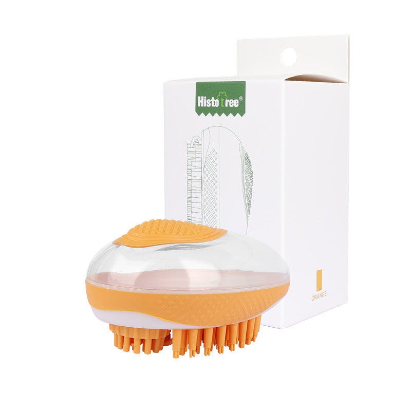 2-in-1 Pet Bath & Grooming Brush – Silicone Brush with Shampoo Dispenser – grooming kit