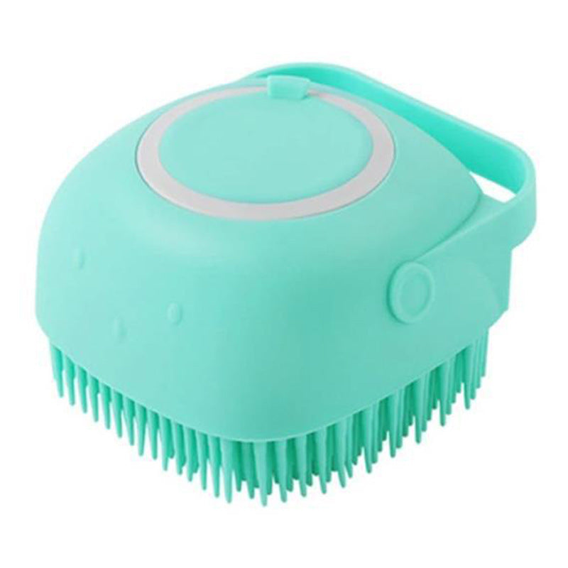 Silicone Pet Bath & Massage Brush – Gentle Grooming Tool with Shampoo Dispenser