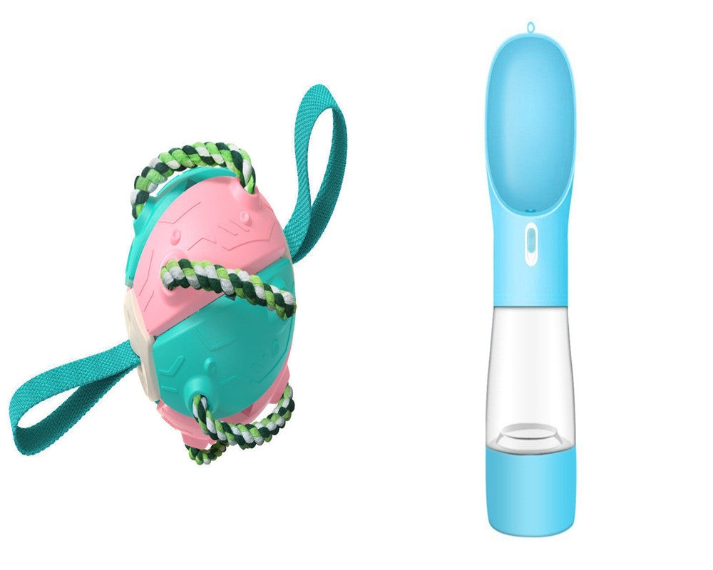 2-in-1 Transforming Frisbee Ball Toy for Dogs – Teething, Tug, Fetch & Water Play – grooming kit