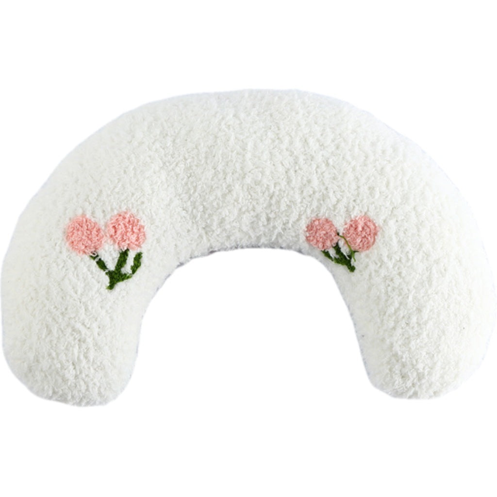 Plush Pet Calming Pillow – Half Donut Bed for Small Dogs & Cats (Up to 10 lbs)