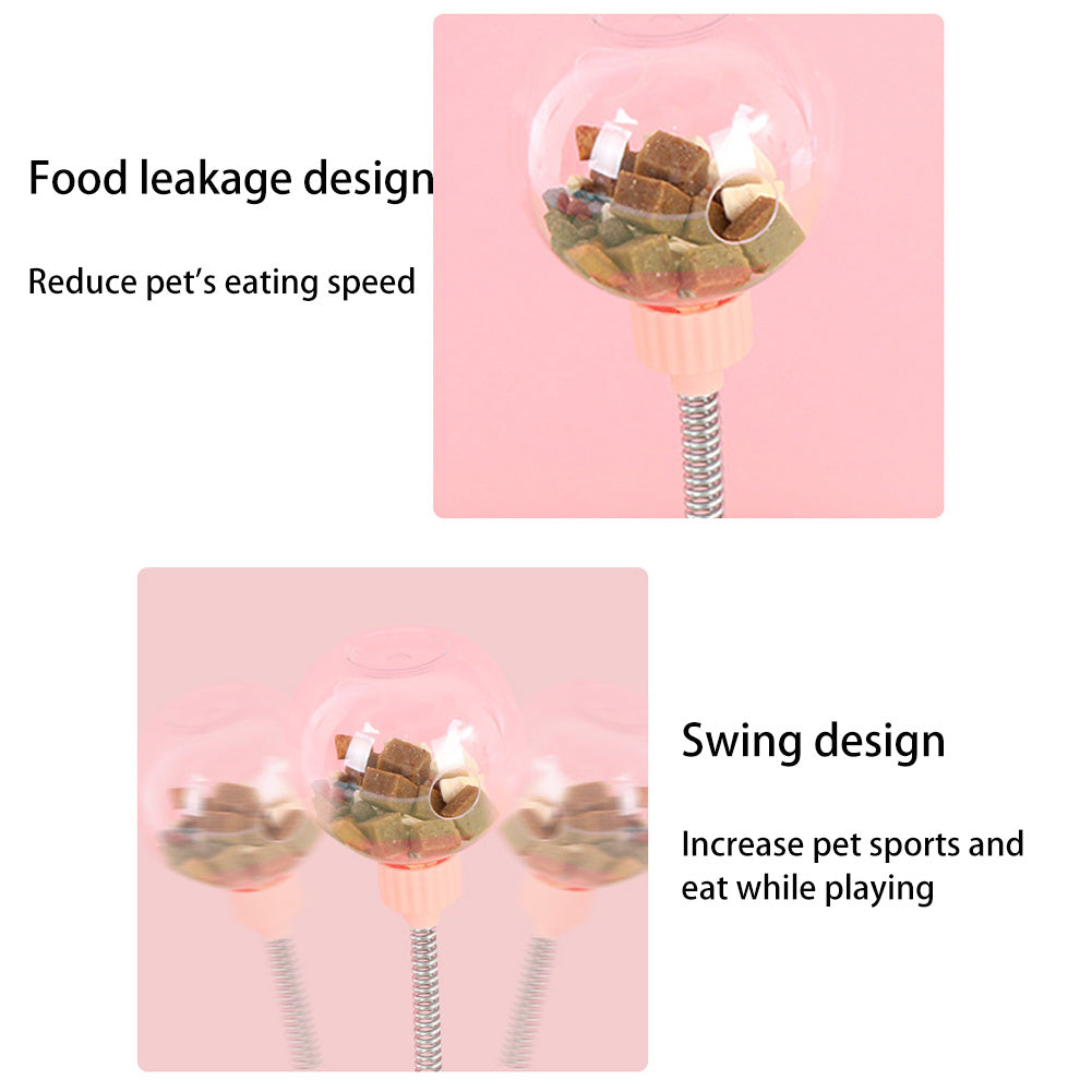 Interactive Toy Feeder for Cats & Dogs – Suction Base with Mint Ball Treat Compartments