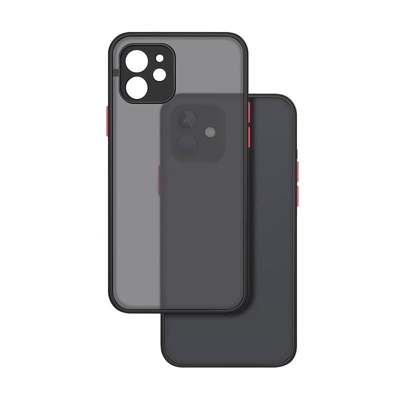 Frosted Acrylic 3D iPhone Case – Drop-Proof Color Block Matte Cover