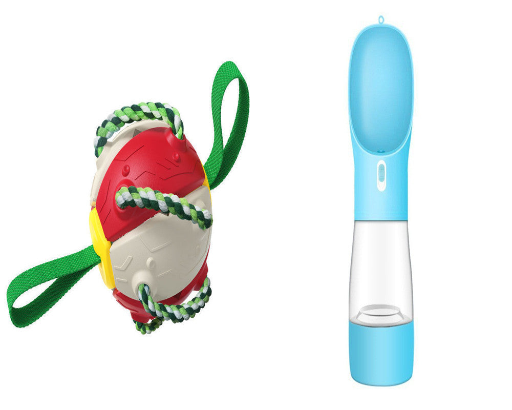 2-in-1 Transforming Frisbee Ball Toy for Dogs – Teething, Tug, Fetch & Water Play – grooming kit