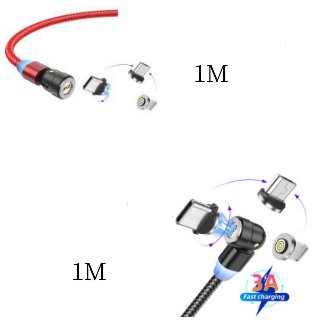 3-in-1 Fast Charging Cable – USB + Lightning + Type-C with 3A Quick Charge Support – car-accessory