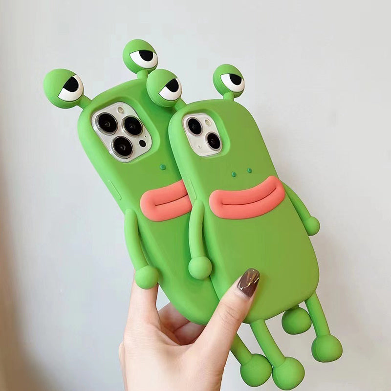 3D Cartoon Frog iPhone 12 / 12 Pro Case – Kawaii Shockproof Silicone Cover – phone-case