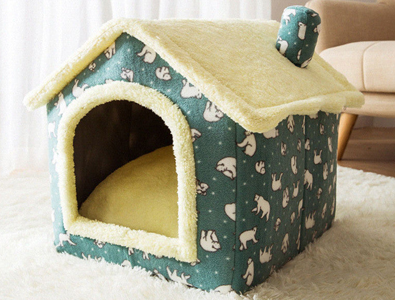 Self-Warming Plush Pet Nest Bed – Cozy Indoor Bed for Cats & Small Dogs