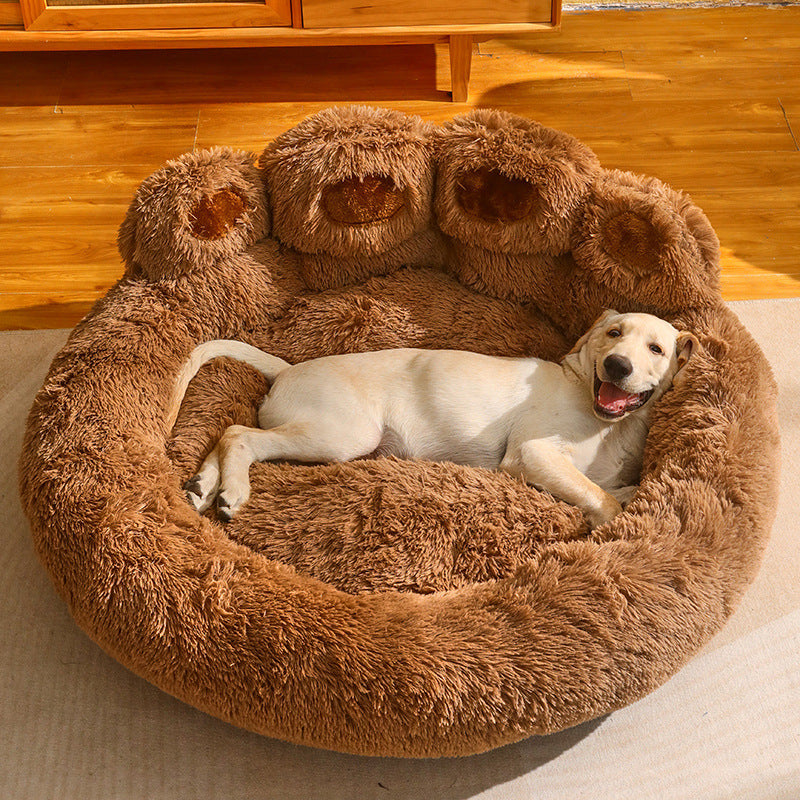Hand-Shaped Winter Pet Bed – Cozy Plush Sofa for Cats & Dogs (M–3XL)