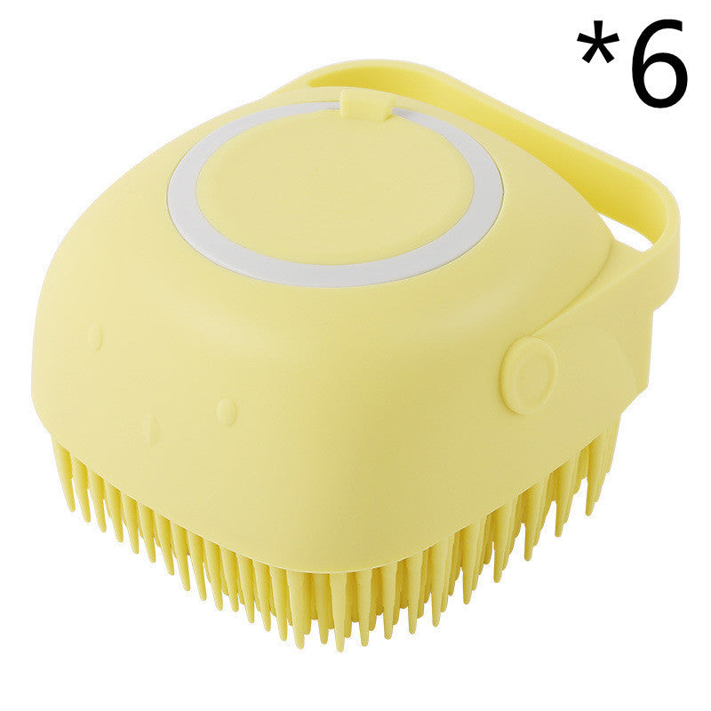 Silicone Pet Bath & Massage Brush – Gentle Grooming Tool with Shampoo Dispenser