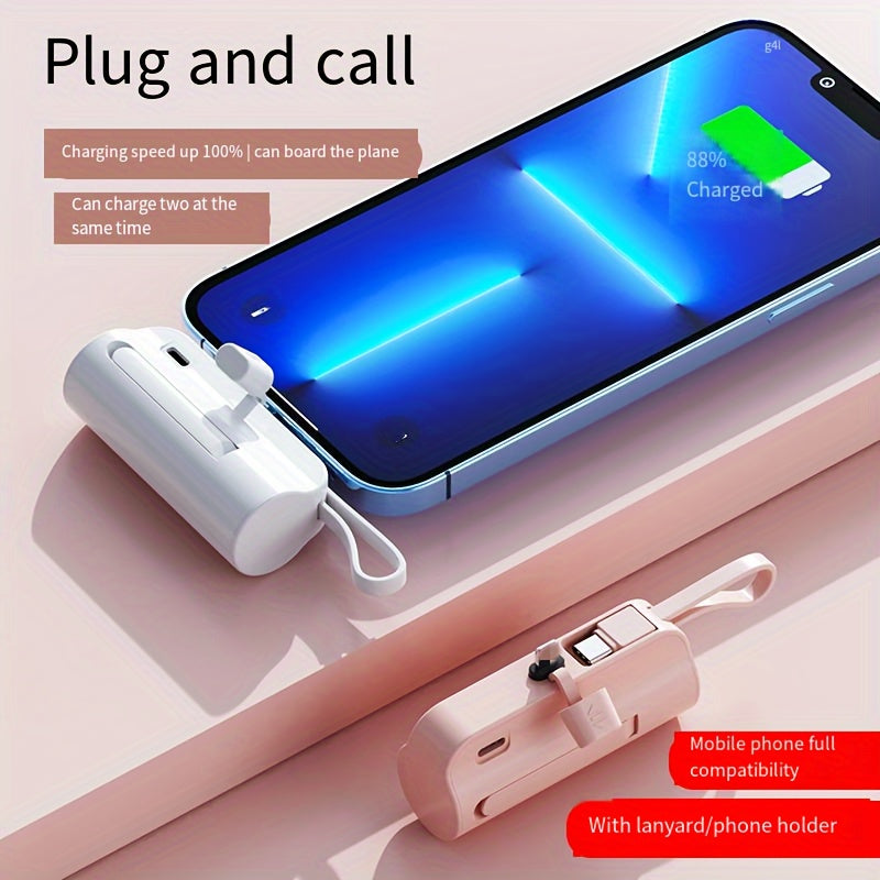 WINSWAY 5000mAh Portable Power Bank – Type-C, Phone Holder