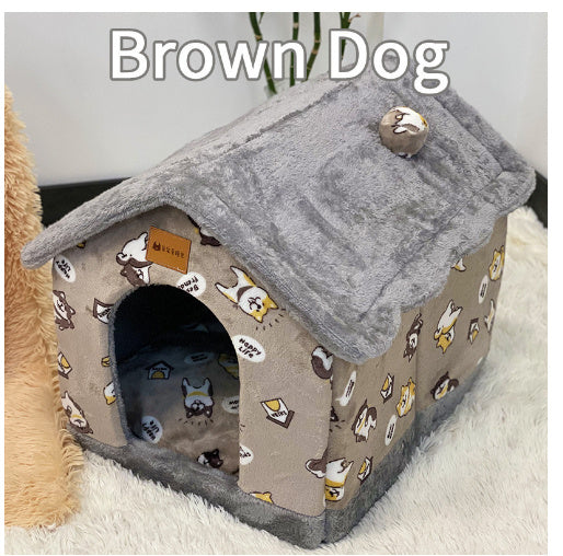 Self-Warming Plush Pet Nest Bed – Cozy Indoor Bed for Cats & Small Dogs