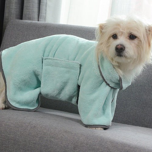 Full-Body Pet Bathrobe Towel – Super Absorbent Drying Coat & Pajamas for Dogs & Cats