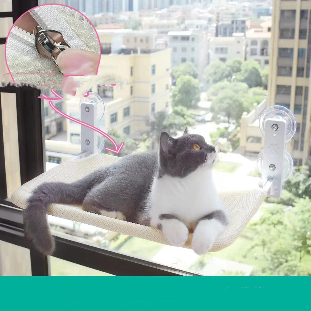 Plush Suction Cup Window Cat Perch – Cozy Window Hammock for Sun-Loving Cats