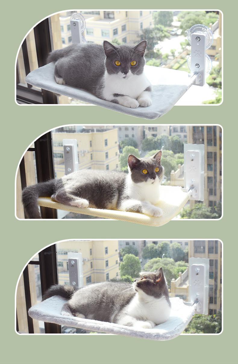 Plush Suction Cup Window Cat Perch – Cozy Window Hammock for Sun-Loving Cats